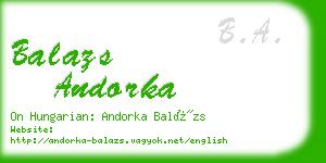 balazs andorka business card